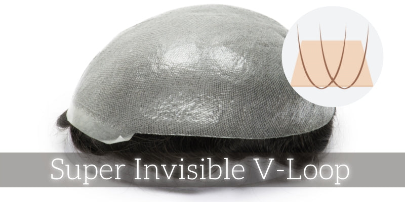 0.06–0.08 mm Full V‑Loop Skin Base Hair System