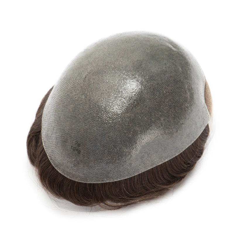 Ominilace Base Men's Hair System| Lace Front with Skin in the Back | Durable Style