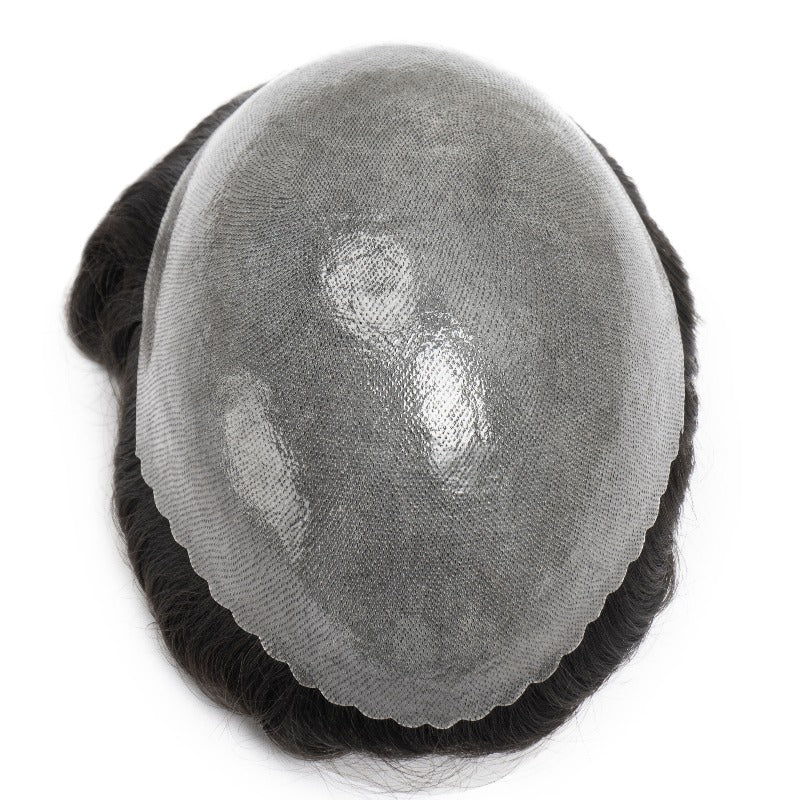 2PCS| 0.10-0.12mm Double Knots Full Skin Base |Men's Hair Unit| Men's Hairstyle for Thin Hair