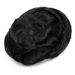 Q6 base Men's Non Surgical Hair Replacement | Swiss Lace With Skin Poly Back and Middle| Best for Daily Wear