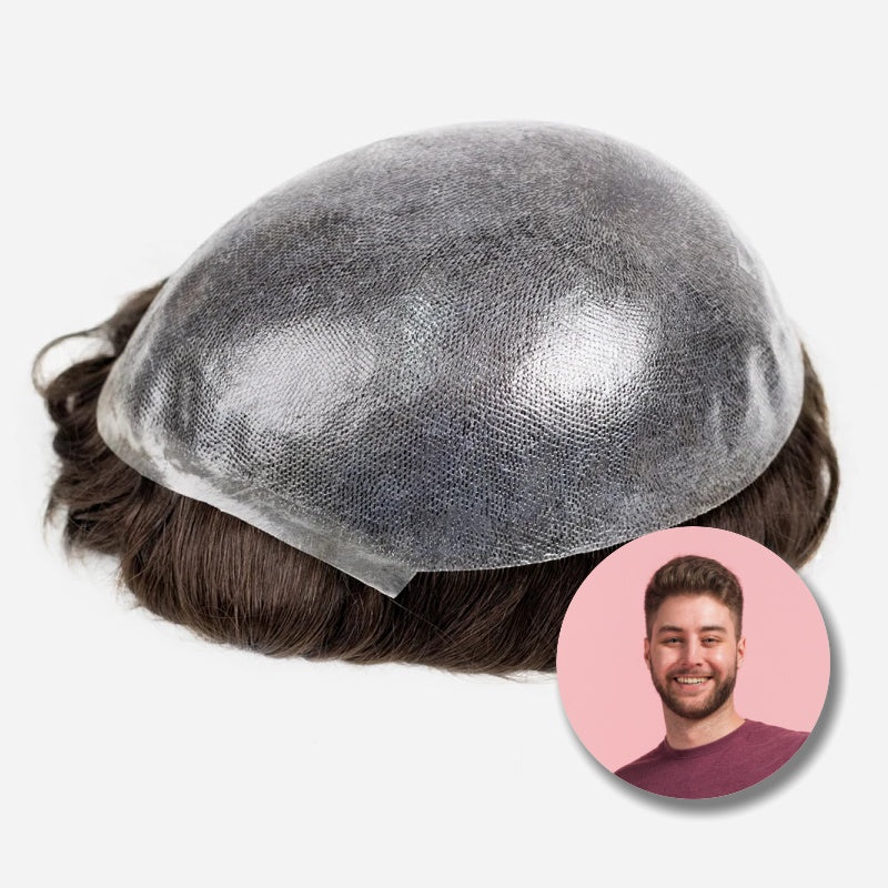 0.06–0.08mm Straight hair Injected Skin Hair System – Natural “Hair-Growing” Look, Knotless Finish, Comfortable for Daily & Active Wear