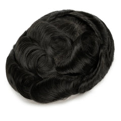 Q6 base Men's Non Surgical Hair Replacement | Swiss Lace With Skin Poly Back and Middle| Best for Daily Wear