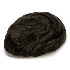 Q6 base Men's Non Surgical Hair Replacement | Swiss Lace With Skin Poly Back and Middle| Best for Daily Wear