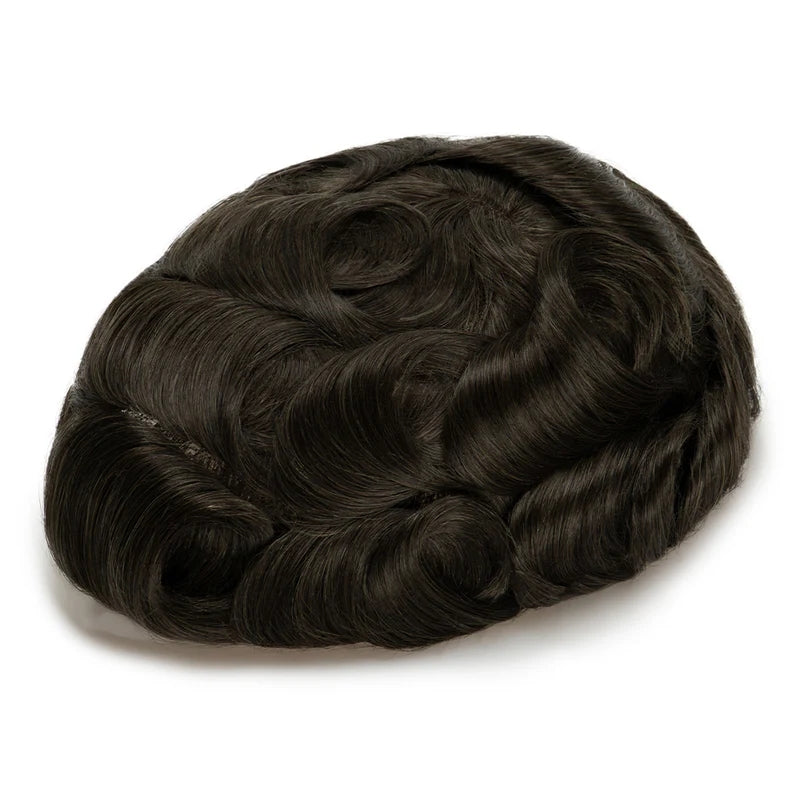 Q6 base Men's Non Surgical Hair Replacement | Swiss Lace With Skin Poly Back and Middle| Best for Daily Wear
