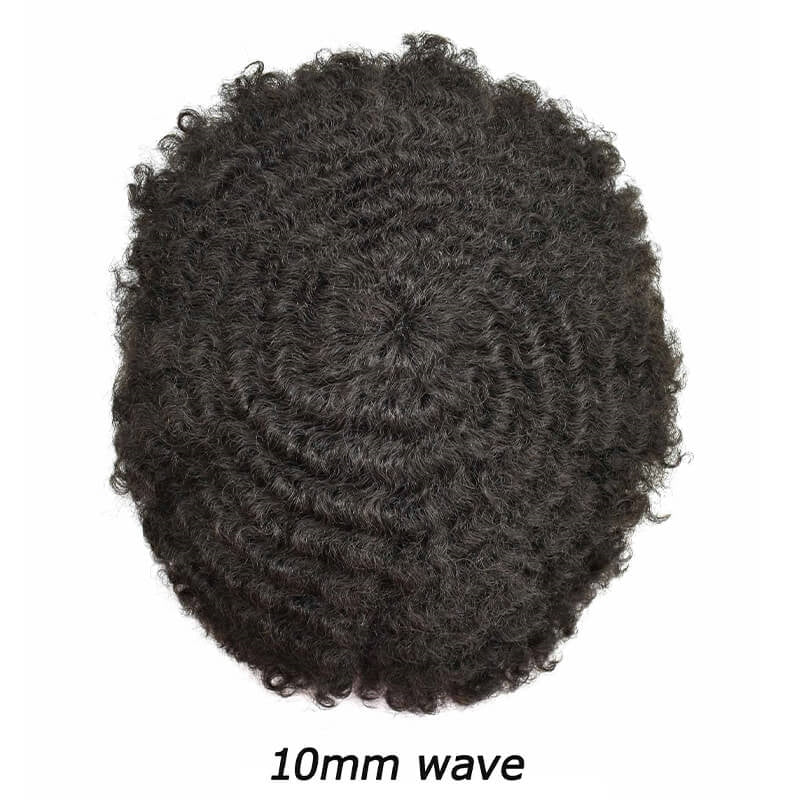 Afro Curly |0.1-0.12mm Durable Full Skin Base | Toupee for Men | Afro Style Hair System|130% Density| Size 8''x10''