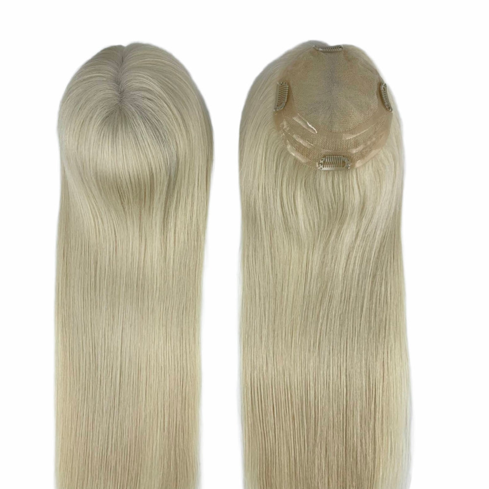 6*5.5" Swiss Lace  High-Grade Remy Human Hair Topper With Fine Brazilian Remy Hair