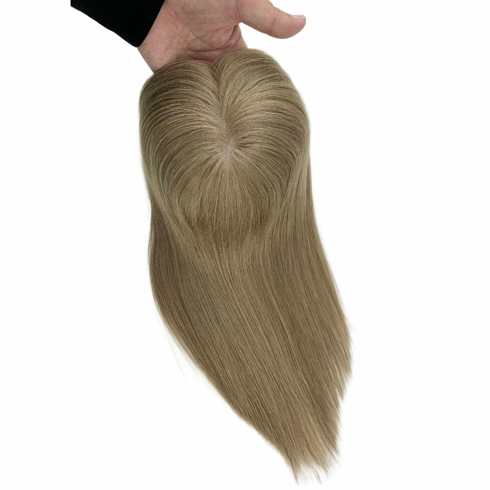5*5" Fine Mono High-Grade Remy Human Hair Topper With Fine Brazilian Remy Hair