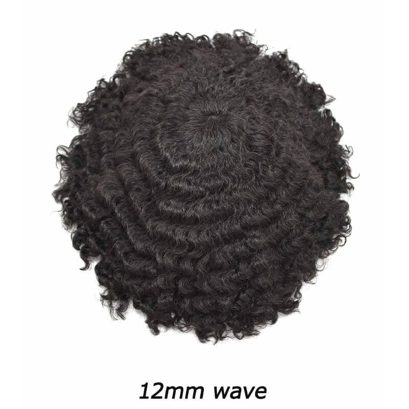Afro Curly |0.1-0.12mm Durable Full Skin Base | Toupee for Men | Afro Style Hair System|130% Density| Size 8''x10''