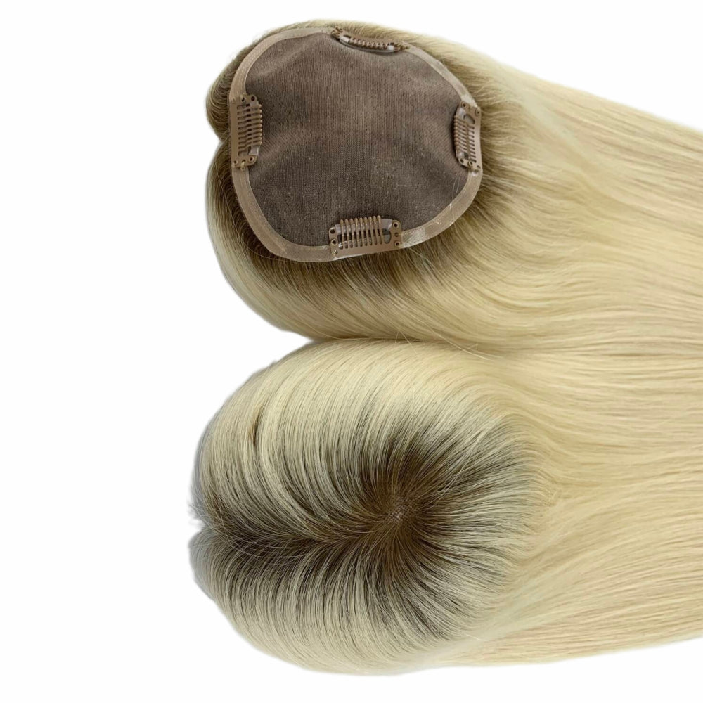 5*5" Fine Mono High-Grade Remy Human Hair Topper With Fine Brazilian Remy Hair