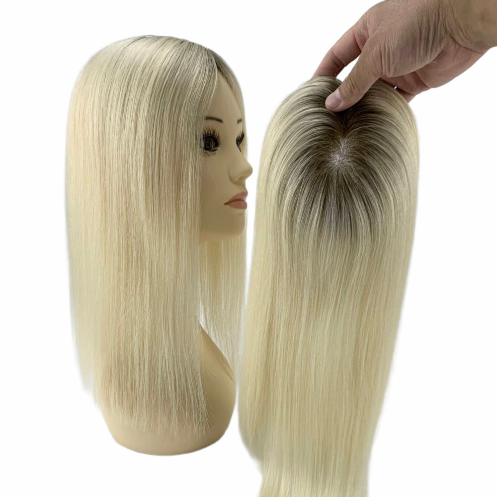 5*5" Fine Mono High-Grade Remy Human Hair Topper With Fine Brazilian Remy Hair