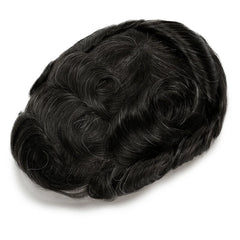 Q6 base Men's Non Surgical Hair Replacement | Swiss Lace With Skin Poly Back and Middle| Best for Daily Wear