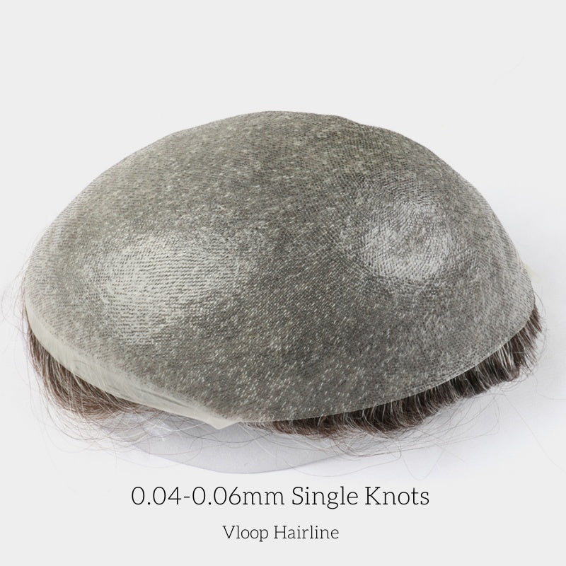 2PCS| 0.04-0.06mm Full Super Thin Skin Single Split Knots Base |Upgrade Mirage | Toupee for Men | Celebrities Choice