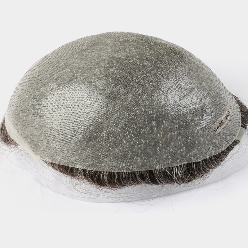 2PCS| 0.04-0.06mm Full Super Thin Skin Single Split Knots Base |Upgrade Mirage | Toupee for Men | Celebrities Choice