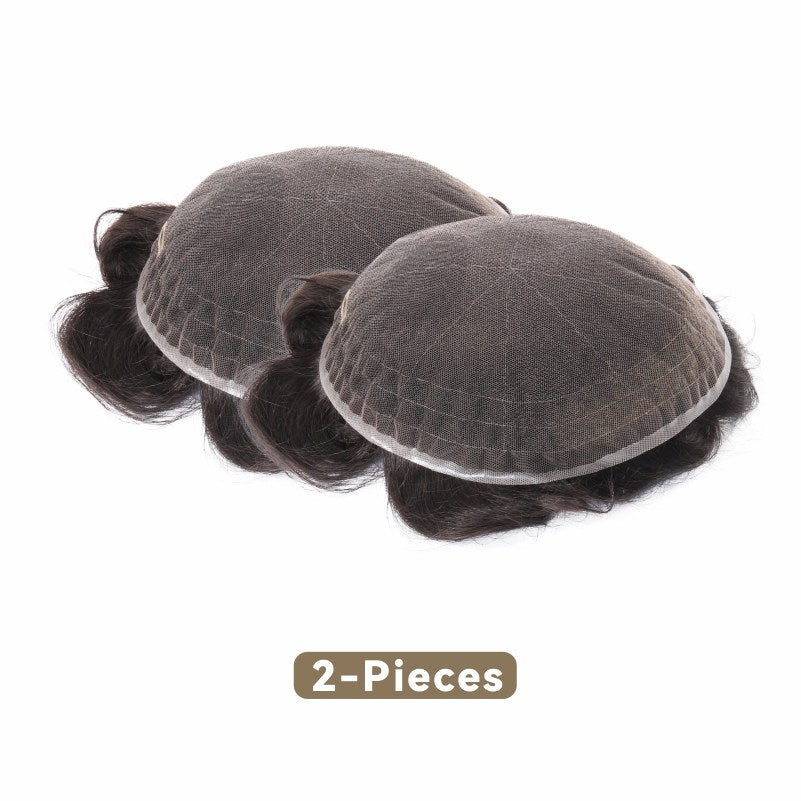 2PCS| Full Swiss Lace: Hair System for Bald Men | Full Swiss Lace Base | Best for Active Lifestyle