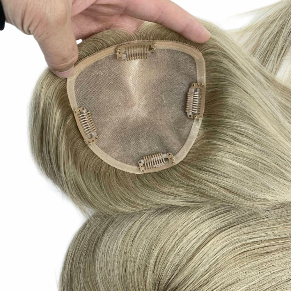 5*5" Fine Mono High-Grade Remy Human Hair Topper With Fine Brazilian Remy Hair