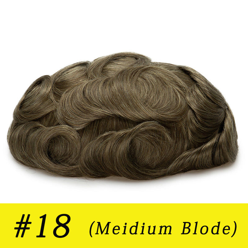 Q6 base Men's Non Surgical Hair Replacement | Swiss Lace With Skin Poly Back and Middle| Best for Daily Wear
