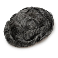 Q6 base Men's Non Surgical Hair Replacement | Swiss Lace With Skin Poly Back and Middle| Best for Daily Wear