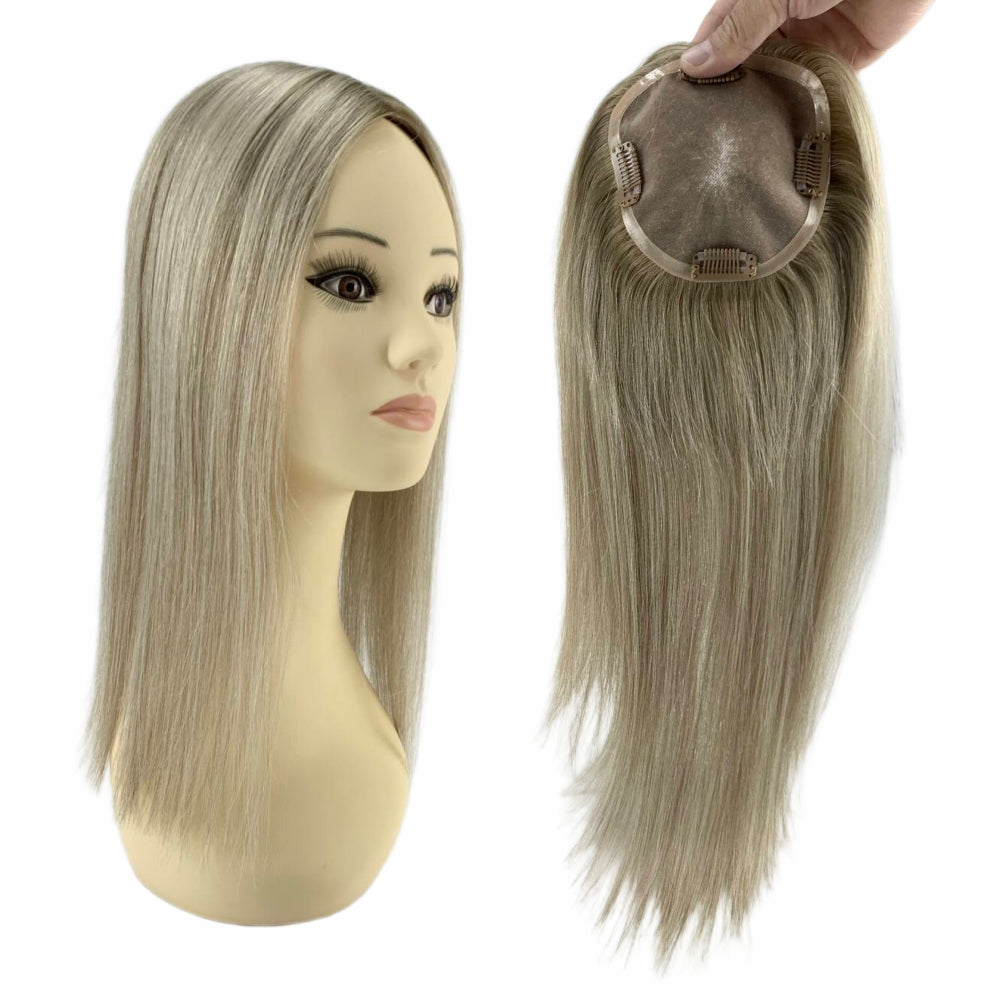 5*5" Fine Mono High-Grade Remy Human Hair Topper With Fine Brazilian Remy Hair
