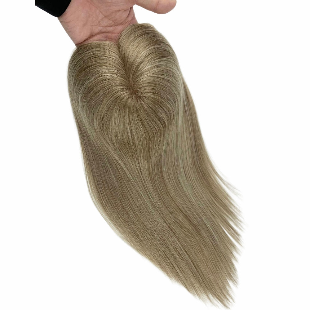 5*5" Fine Mono High-Grade Remy Human Hair Topper With Fine Brazilian Remy Hair
