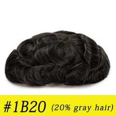 Q6 base Men's Non Surgical Hair Replacement | Swiss Lace With Skin Poly Back and Middle| Best for Daily Wear