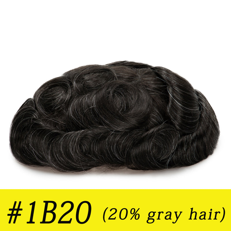 Q6 base Men's Non Surgical Hair Replacement | Swiss Lace With Skin Poly Back and Middle| Best for Daily Wear