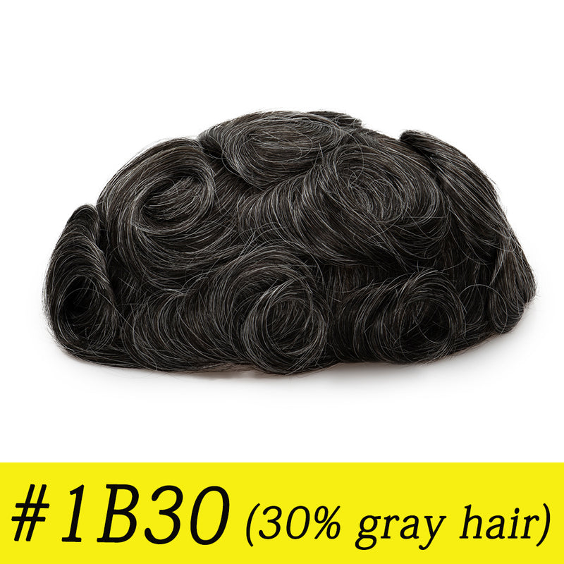 Q6 base Men's Non Surgical Hair Replacement | Swiss Lace With Skin Poly Back and Middle| Best for Daily Wear