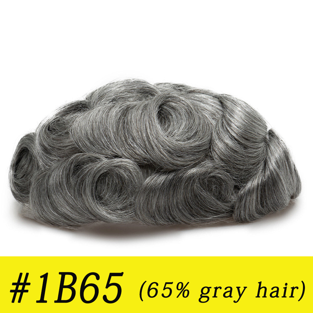 Single-knotted Mirage | Toupee for Men | 0.06-0.08mm Full Super Thin Skin Base | Thicker Hair and More Durable