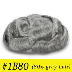 Q6 base Men's Non Surgical Hair Replacement | Swiss Lace With Skin Poly Back and Middle| Best for Daily Wear