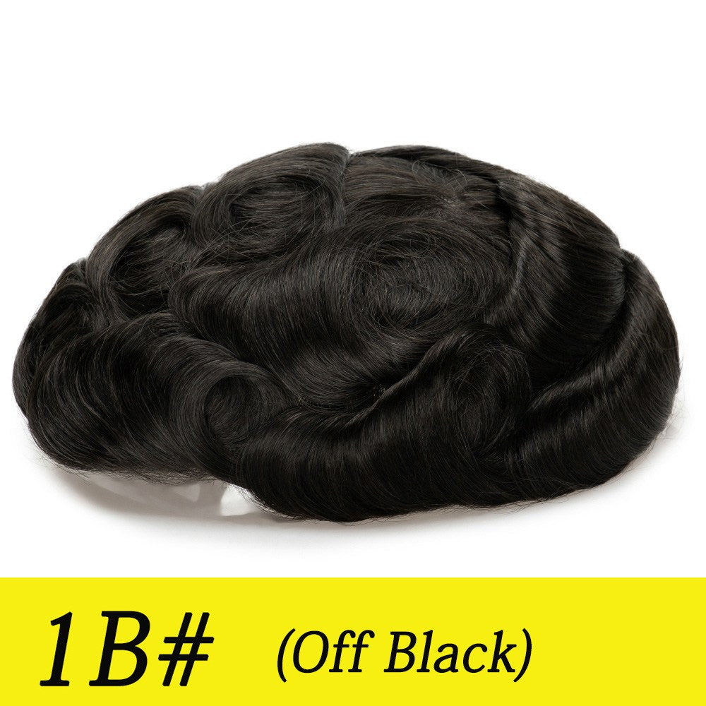 3PCS| Breathable Q6 base Men's Non Surgical Hair Replacement | Swiss Lace With Skin Poly Back and Middle| Best for Daily Wear