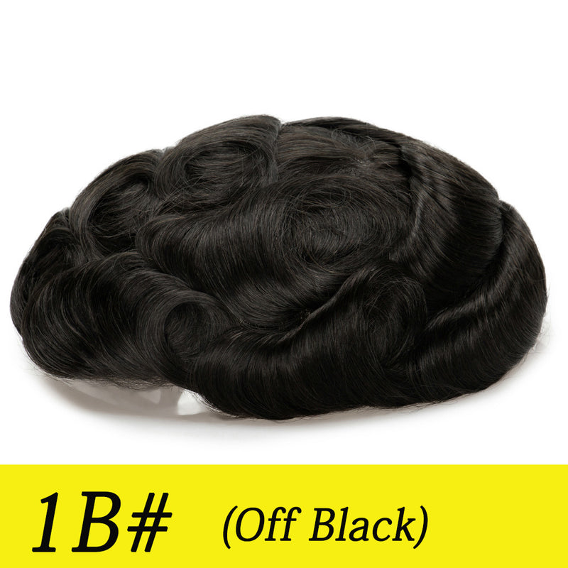 Q6 base Men's Non Surgical Hair Replacement | Swiss Lace With Skin Poly Back and Middle| Best for Daily Wear