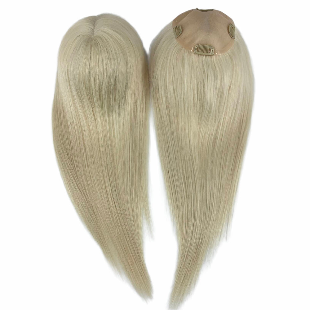 5*5" Fine Mono High-Grade Remy Human Hair Topper With Fine Brazilian Remy Hair