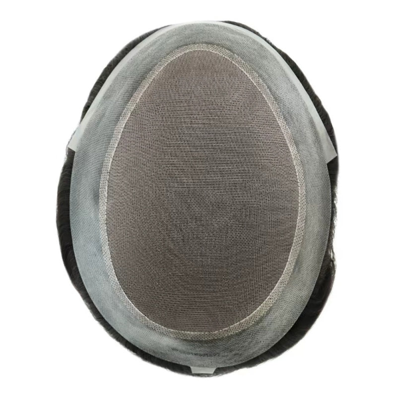 Mono PU| Mono Mesh Crown + PU| Men Toupee Breathable Wig Natural Hairline Human Hair System