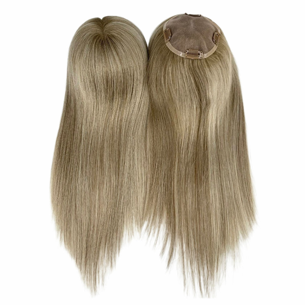 5*5" Fine Mono High-Grade Remy Human Hair Topper With Fine Brazilian Remy Hair