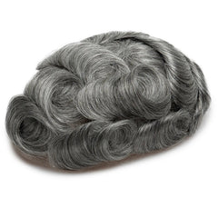Q6 base Men's Non Surgical Hair Replacement | Swiss Lace With Skin Poly Back and Middle| Best for Daily Wear