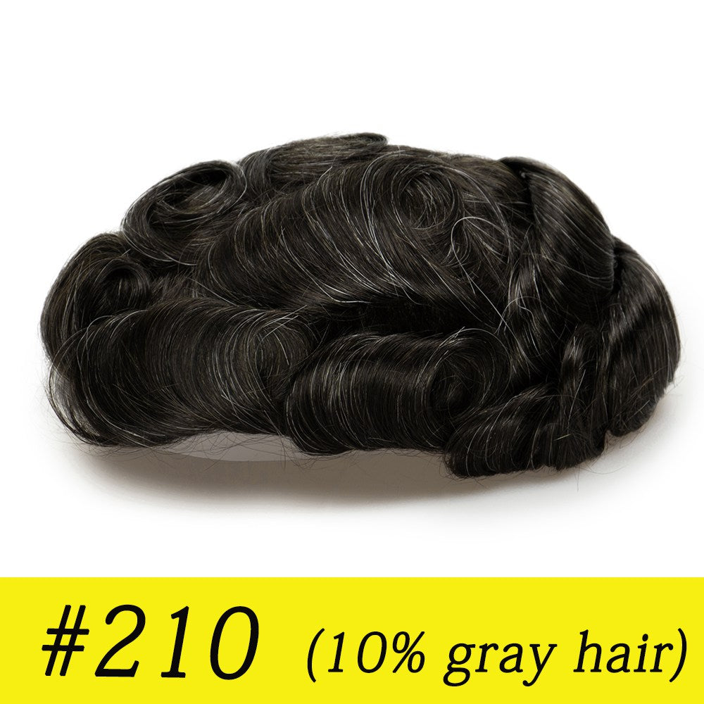 Ominilace Base Men's Hair System| Lace Front with Skin in the Back | Durable Style