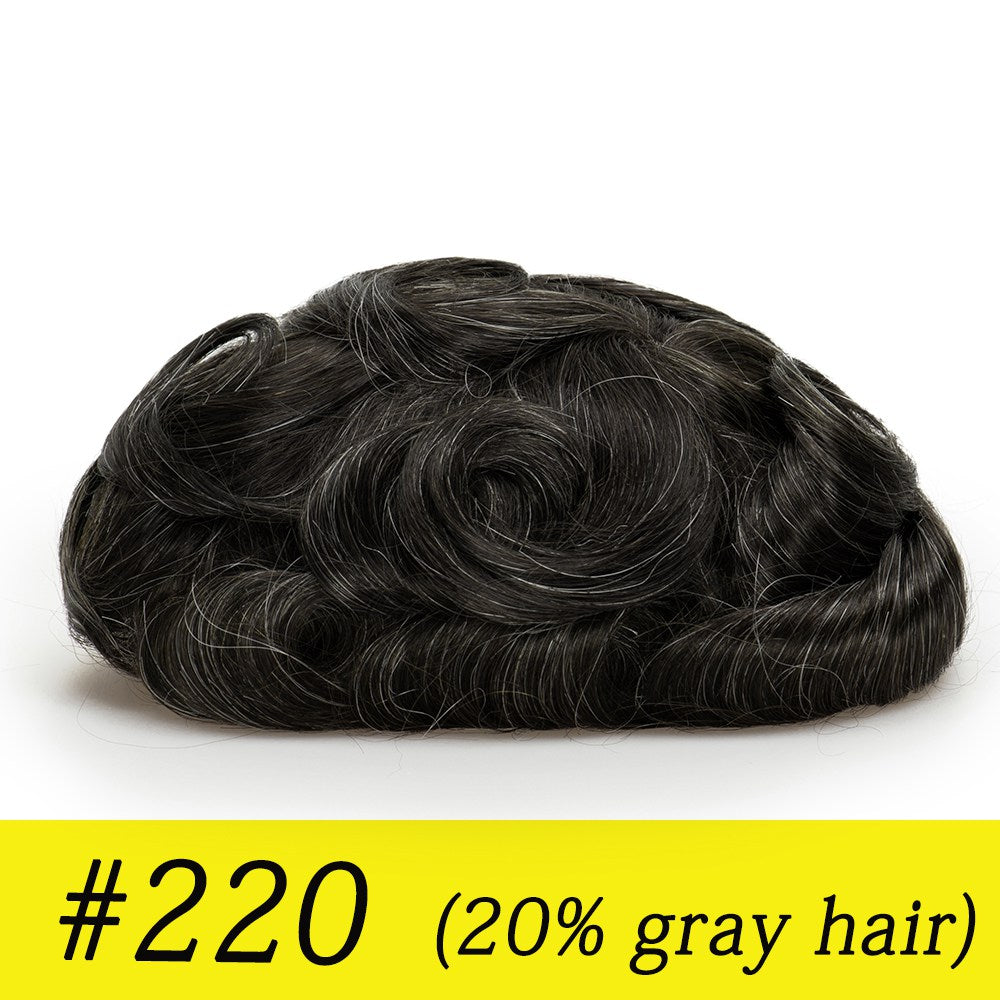 Ominilace Base Men's Hair System| Lace Front with Skin in the Back | Durable Style