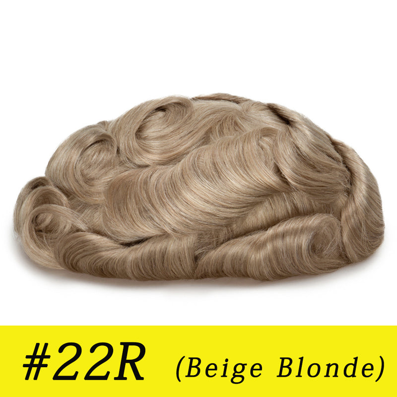 Q6 base Men's Non Surgical Hair Replacement | Swiss Lace With Skin Poly Back and Middle| Best for Daily Wear