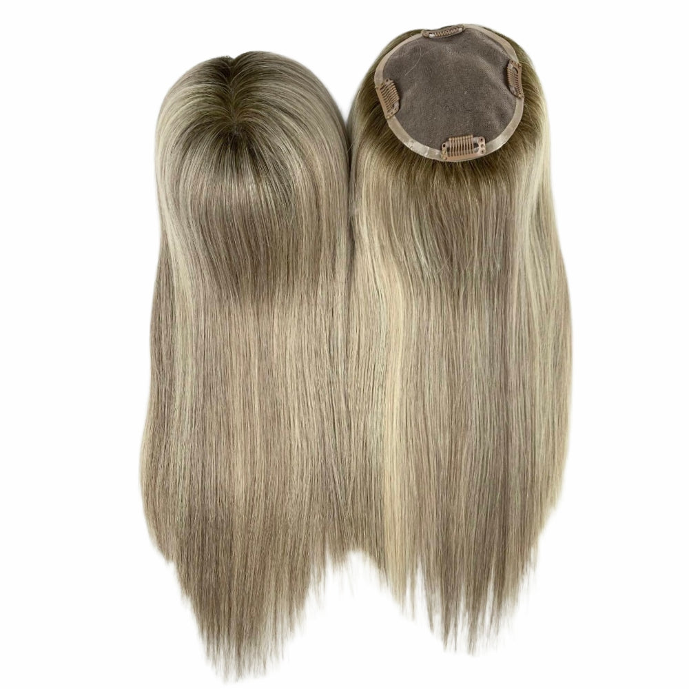 5*5" Fine Mono High-Grade Remy Human Hair Topper With Fine Brazilian Remy Hair