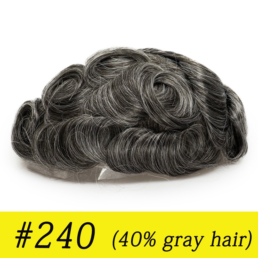 Ominilace Base Men's Hair System| Lace Front with Skin in the Back | Durable Style