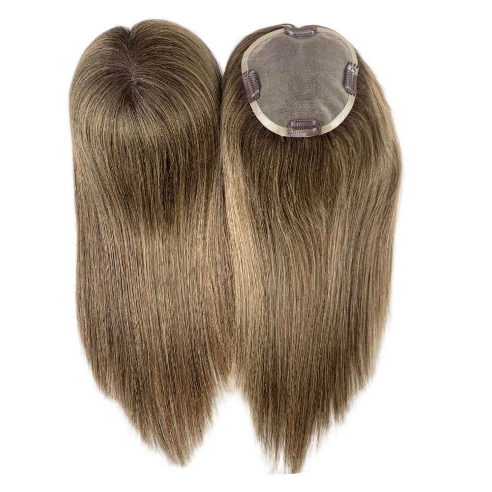 5.5*6.5" Fine Mono High-Grade Remy Human Hair Topper With Fine Brazilian Remy Hair