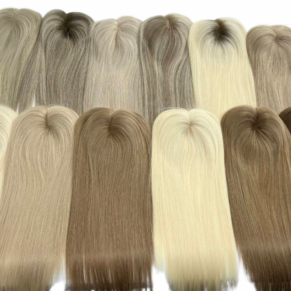 5*5" Fine Mono High-Grade Remy Human Hair Topper With Fine Brazilian Remy Hair