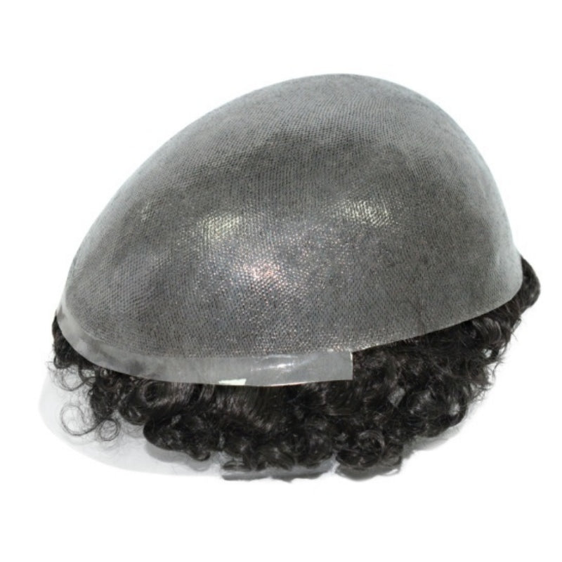 Afro Curly |0.1-0.12mm Durable Full Skin Base | Toupee for Men | Afro Style Hair System|130% Density| Size 8''x10''