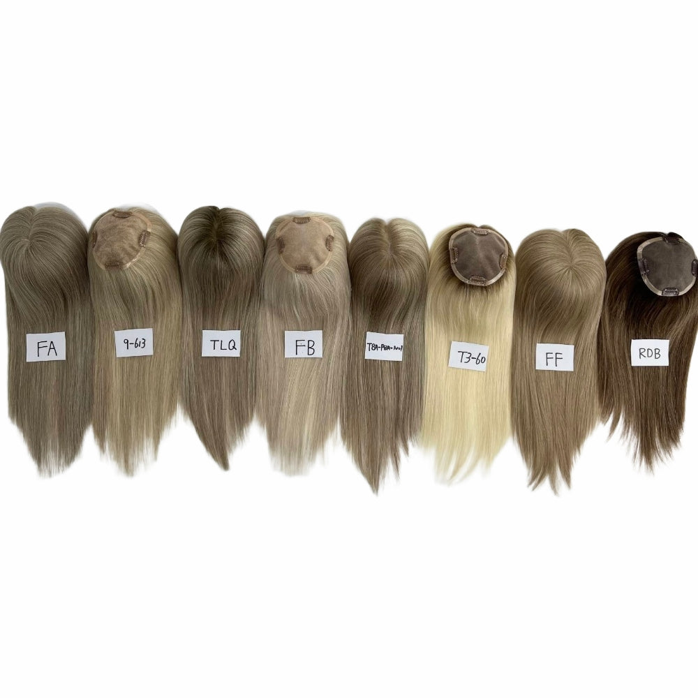 5*5" Fine Mono High-Grade Remy Human Hair Topper With Fine Brazilian Remy Hair