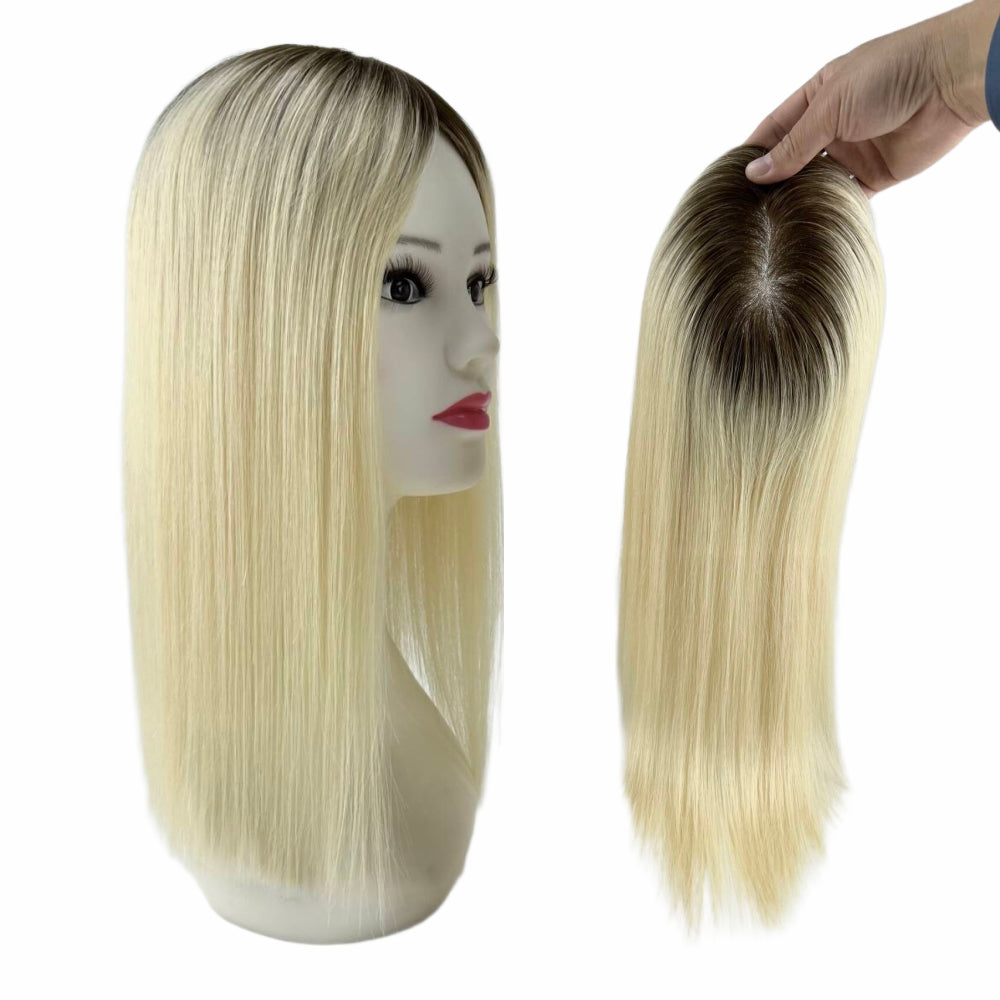 5.5*6.5" Fine Mono High-Grade Remy Human Hair Topper With Fine Brazilian Remy Hair