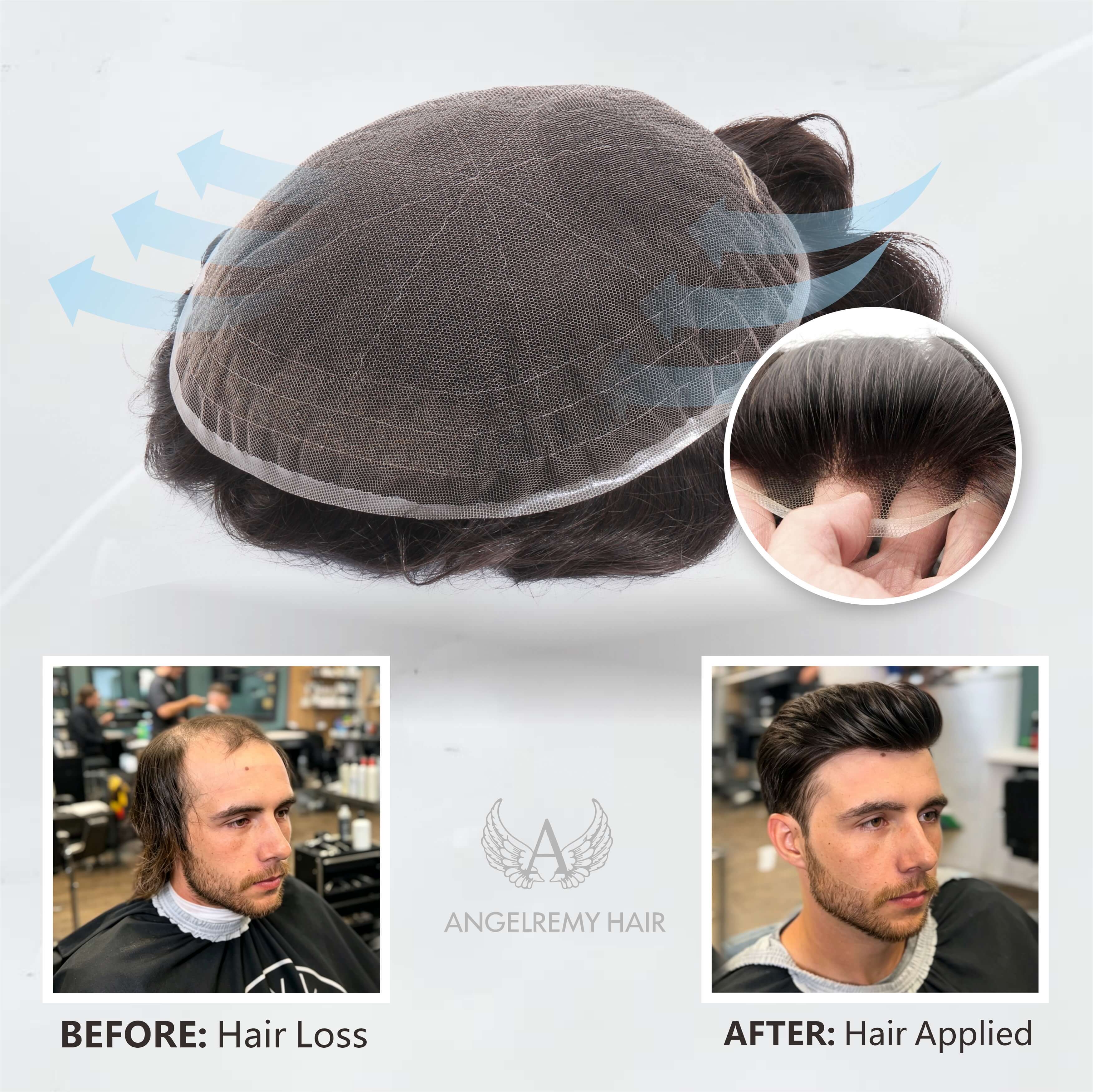 Full Swiss Lace: Hair System for Bald Men | Full Swiss Lace Base | Best for Active Lifestyle