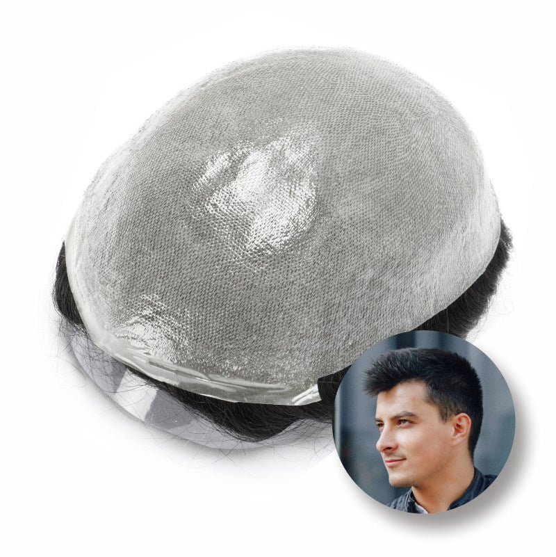 0.06-0.08 mm V Loop| Bio Skin Hair System for Men | No-shine under Lights, Blends Well with Your Skin