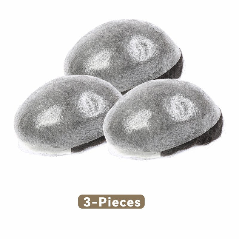 3PCS| 0.03-0.04mm V Loop | Mens Hair System Ultra Thin Skin| Dull Finish, Transparent, Soft