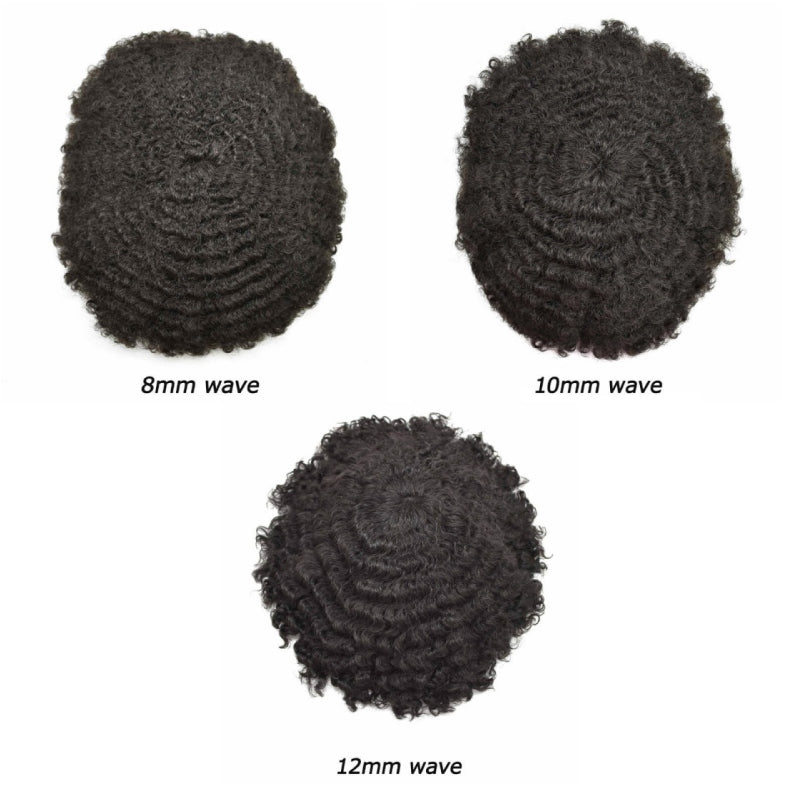 Afro Curly |0.1-0.12mm Durable Full Skin Base | Toupee for Men | Afro Style Hair System|130% Density| Size 8''x10''