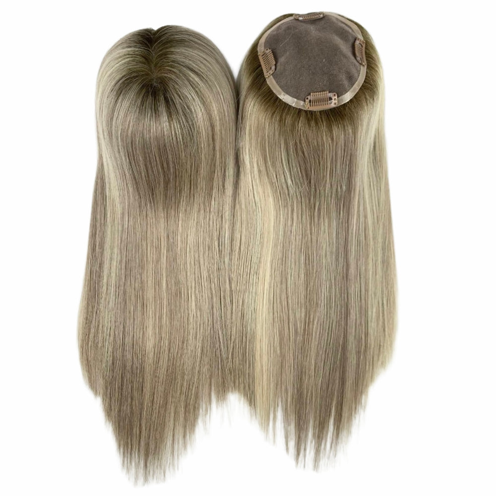 5.5*6.5" Fine Mono High-Grade Remy Human Hair Topper With Fine Brazilian Remy Hair