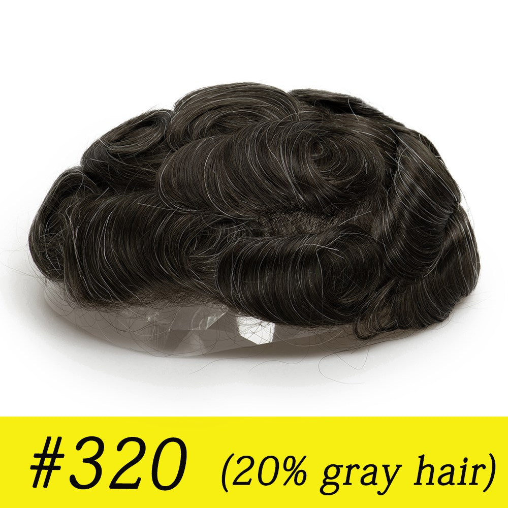 Ominilace Base Men's Hair System| Lace Front with Skin in the Back | Durable Style